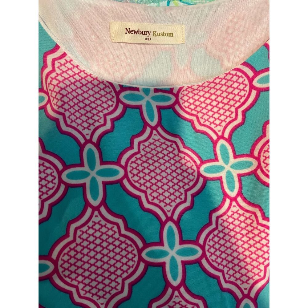 Newbury Kustom pink turquoise print dress Small - Picture 7 of 7